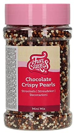 FunCakes Mini Perles Croustillantes Chocolat Mix: Sprinkles gâteau, bon goût, parfait pour la décoration de gâteaux, pépites de chocolat. 175 g.