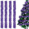 Ghirlanda Albero di Natale, 4PCS Festoni Natalizi, 2M Festoni Albero di Natale, Ghirlanda Orpelli Natalizia, Ghirlanda Natalizia per Albero Natalizie Decorazioni Casa Interno Esterni (Viola)