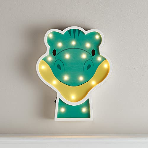 Lights4fun LED Wandleuchte Dino mit Timer batteriebetrieben Innenbereich Kinderzimmerdeko