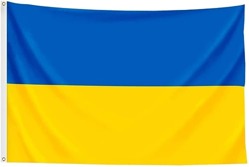 SHATCHI Bandera nacional ucraniana de Ucrania de 5 x 3 pies con ojales para eventos deportivos, decoración de pub, oficina en casa, para apoyo de fanáticos del fútbol, 112430