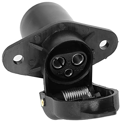 DARKGUARD 1 pièce Prise 3 Broches Tracteur 12v 24v,Prise 3 Broches Femelle Remorque,Norme DIN 9680,Prise Attelage 3Broches pour Agricole Véhicule Connecteur d'attelage pour Caravane (Prise S21)