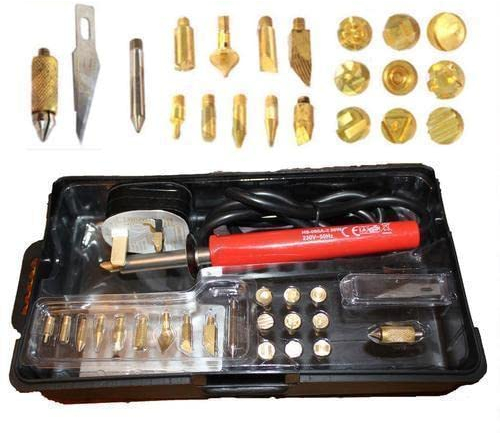 25PC Wood Burning Pen, 30W Electric Soldering Iron Set, Wood Engraving Carving Pyrography Craft Tips Tool Kit with Stand