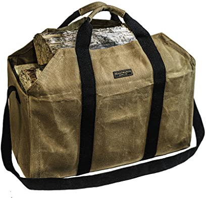 Readywares Bolsa de leña, Almacenamiento para Estufa de leña, Correa de Hombro fácil de Transportar, diseño XL Extra Grande, Color marrón