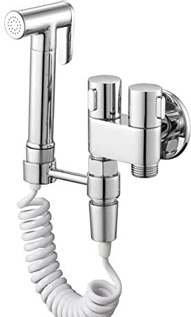 Boyuan Bidet Handbrause Set für Toiletten, Bad Bidet Duschkopf mit 3-Wege-Ventil 1,5 m Schlauch und Halter, WC-Bidet aus Messing Wandmontage Wasserspar Bidet-Sprühgerät für Persönliche Hygiene