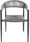 Kare Design Stuhl mit Armlehnen Palma, Grau, Stapelbar, Gartenstuhl, Armlehnstuhl für Balkon, Garten, Terrasse, Geflechtsitz, Schwares Aluminiumgestell, 78,5x56x59 cm (H/B/T)