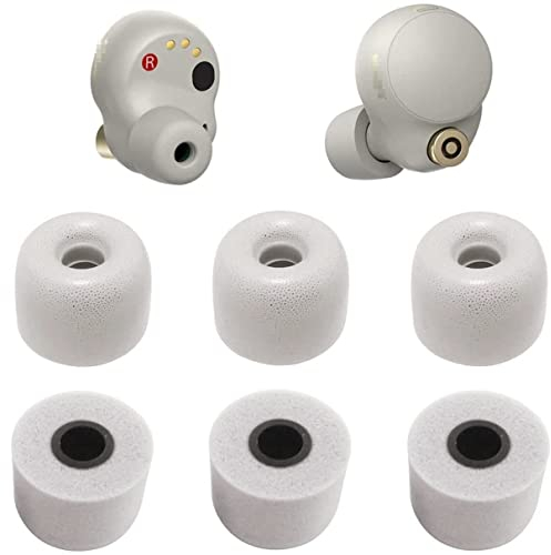 JNSA FoamXM4S3PL Ersatz-Ohrstöpsel aus Memory-Schaum für Sony WF-1000XM4 WF-XB700, Geräuschunterdrückung, Größe L, 3 Paar, [passend in Hülle], Silber, Größe L
