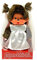 Sekiguchi 244058 - Original Monchhichi Mädchen, Plüschtier mit Brautkleid und Schleifen, ca. 20 cm großes Kuscheltier aus braunem Plüsch, Brown