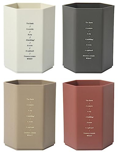 Operitacx Organiseur De Bureau 4 Pièces Hexagonale Porte-Stylo Stylo Conteneur Porte-Crayon Hexagone Crayon Tasse Brosse Pot Bureau Stockage Organisateur Support Pour Bureau À Domicile