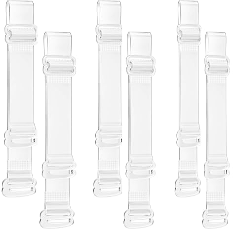 6 Pairs Clear Bra Straps Invisible,Non-Slip Adjustable Clear Strap Bra for Women Strapless Bras Transparent Bra Straps,Soft Replacement Adjustable Bra Straps for Women Clear Straps 12mm,15mm,18mm
