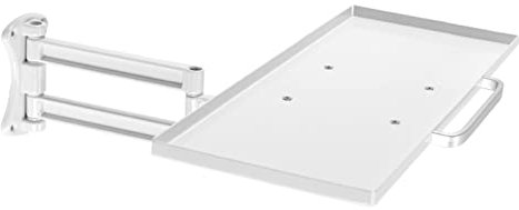 Desk Arm Rest Keyboard Platform Wall Mount Keyboard/Mouse Arm Mount Tray Wall Mountable Keyboard Platform Sliding Pull-Out Tray for Gaming Office Desk/White