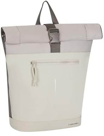New Rebels Backham New York Rolltop Rucksack, 16 l, Beige/Beige, 30 x 12 x 43 cm, Uni, Erwachsene, Beige/Beige, 30x12x43cm, Casual