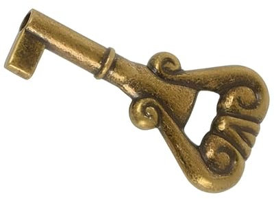 Gedotec Chiave per mobili brunita | 1 pezzo | Chiave a barba in metallo | BRAHMS deco vintage | 18 mm | con serratura Euro