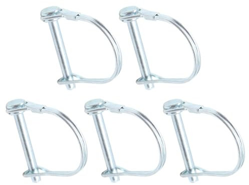 Hocansen 5 Stück D-Form Splint 6x45mm Welle Verriegelung Stift Anhänger Oberlenkerbolzen mit Rastverschluss für Rasen, Garten, Landwirtschaft（6*45mm/DX）