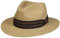Stetson Yescott Traveller Raffiahut - Naturfarbener Hut - Gestreiftes Garniturband - UV-Schutz 40 - Damen und Herren - Frühjahr/Sommer Natur S (54-55 cm)