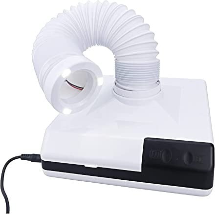Manicure Vacuum Cleaner Dust Fan for Nails, 2 in 1 Powerful Nail Dust Suction Collector - Telescopic Tube, Retractable Elbow Design, 60W Dust Remover Collector - Perfect for Salon or Home Use