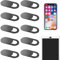 Lot de 10 Cache Camera Ordinateur, Cache Webcam Adhésifs et Coulissants, Ultra Fins pour Ordinateurs Portables, Smartphones et Tablettes, Protection de Vie Privée, Compatibles avec PS4 (Noir)