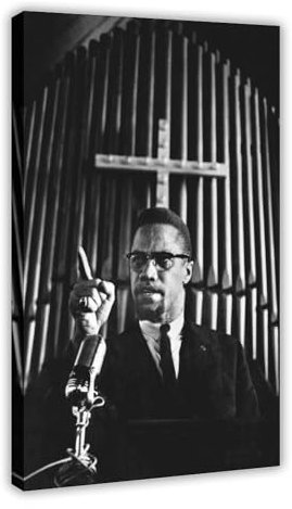 NWGACS Malcolm x 11 Leinwand-Poster, Schlafzimmer-Dekor, Sportlandschaft, Büro, Raumdekoration, Geschenk, Rahmen-Stil, 60 x 90 cm