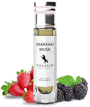 Arabian Opulence FR208 Makkah Musk Roll-on Parfümöl | Konzentriertes Duftkörperöl | Langanhaltendes ölbasiertes Parfüm für Männer und Frauen | Reisegröße alkoholfreie weiche Parfümölflasche (6ml)