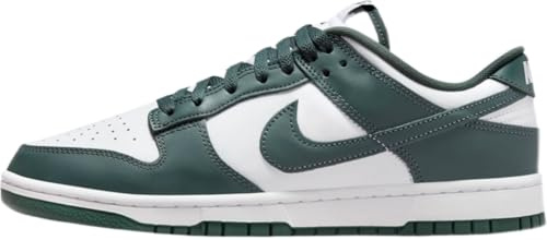 Nike Herren Dunk Low Retro Sneaker, Weiß, Vintage, Grün, Weiß, 44.5 EU