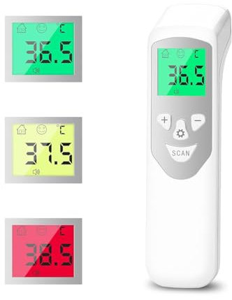 Termometro Fronte Termometro Febbre Infrarossi Senza Contatto Termometro Neonato Digitale con Lettura Immediata 1s,Richiamo della Memoria Display LCD