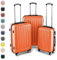 Easy Move ABS Hartschalenkoffer - Ergonomisch & Sicher - Trolley Koffer Set 3-teilig mit 360° Rädern, Zahlen-Schloss - Rollkoffer, Reisekoffer (Orange, Kofferset)
