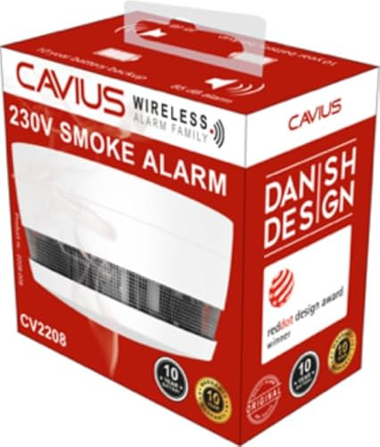 1 x Cavius RF Mains-Powered Smoke Alarm | CV2208
