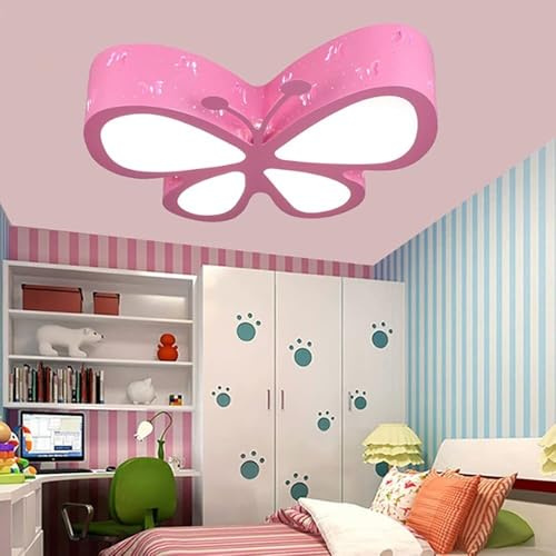Deckenleuchte Wohnzimmerlampen Deckenbeleuchtung Schmetterlinge Deckenleuchte Moderne Kinderzimmer Deckenlampe Dimmbare Unterputz LED Deckenlampe Beleuchtungskörper for Schlafzimmer Kindergarten Mädch