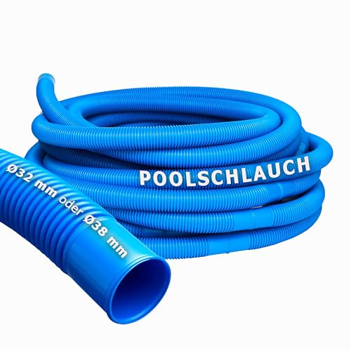 VIALIA Poolschlauch 15m Ø 38mm, Robuster Saugschlauch aus Polyethylen | Flexibler Schwimmbadschlauch teilbar alle 1,5m, Für Sandfilteranlage, Poolpumpe & Poolheizung, Knickfest & UV-beständig