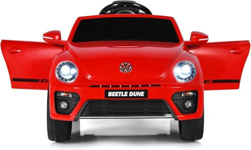 DREAMADE Elektroauto für Kinder, 12V Kinderfahrzeug mit 2,4G Fernbedienung, Kinderauto elektrisch mit LED-Licht & Musik & Sicherheitsgurt, Elektrofahrzueg für Kinder ab 3 Jahre (Rot)