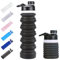 NAVTUE Bouteille d'eau pliable de 750 ml pour voyage, gym, randonnée, bureau, camping (noir)