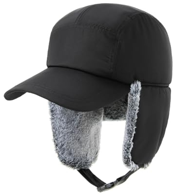 YAMEE Winter Baseball Cap Herren Warme,Trapper Mütze für Herren Vintage mit aus Plüsch Innenfutter,Wintermützen Damen Weich,Fliegermütze für Männer Kälteschutz,Russische Mütze Winddicht