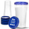 Plastic Food Deli Containers With Twist Top Lids - (48 Oz) - [4 Pack] - Soup & Food Storage Containers Takeout To Go - Airtight Plastic Containers - Microwave, Freezer & Dishwasher Safe BPA-Free