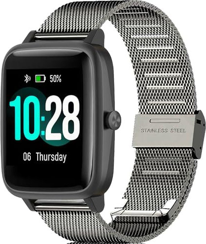 OUTPUTBT Metall Uhrenarmband 19mm Kompatibel mit HAMA 4900/5910 Schnellverschluss Ersatzarmband für GRV FC1 Veryfitpro ID205L Armband für Fit polo H205L LETSACTIV ID205S Vowtop ID205U Damen Herren