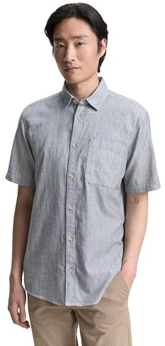 TOM TAILOR Herren Regular Fit Kurzarmhemd aus Baumwolle