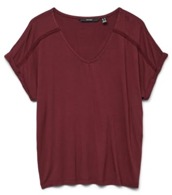 VERO MODA Damen Vmvanessa Ss V-Neck Top JRS Ga