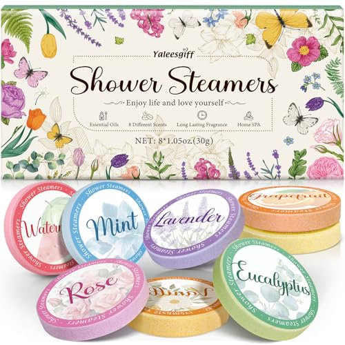 Yaleesgiff Gifts for Women Shower Steamers Aromatherapy Mum Birthday Gifts, Home SPA Self Care Natural Essential Oil Relaxation Shower Bombs Personalised Gifts for Thanksgiving, Christmas