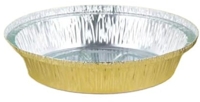 GZKDKZB 50 bandejas Redondas de Aluminio para flan, recipientes para Alimentos de Aluminio Plateado, Platos de Aluminio, moldes para Tartas de Aluminio para freidora de Aire (7 Pulgadas)