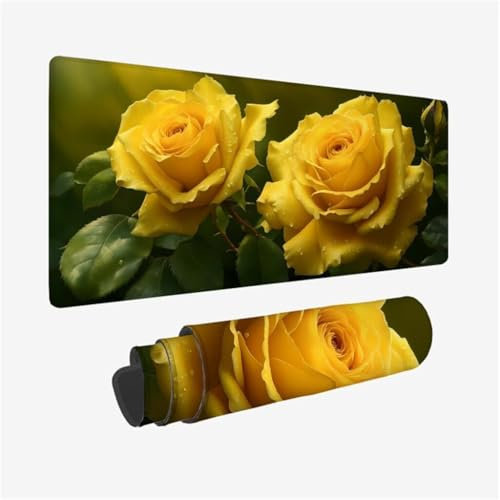 Tappetino Mouse XXL 1600x800x3mm, Tappetino Scrivania Giallo Tappetino Mouse Gaming, Impermeabile Mouse Pad Rosa Mousepad con Bordi Cuciti, Antiscivolo Sottomano Scrivania, Accessori Scrivania Q1-659