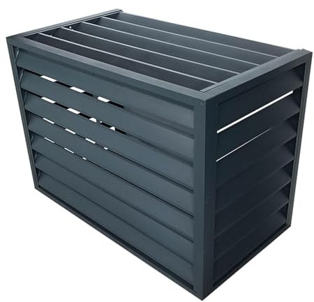 YLANMEI Klimaanlagen-Abdeckung, Wärmepumpen-Abdeckung, Kondensatorschutz, Klimaanlagen-Zaunschutz, massiver Ac-Rahmen aus Aluminiumlegierung,Grey-C100*50 * 70cm
