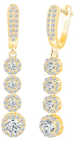 CPSLOVE Damen 925 Silber Quasten Diamant Ohrringe Luxus Zirkonia Ohrhänger Mädchen French Clasp Creolen Elegante Geschenke Party Ohrschmuck Hochzeit Ohrringe
