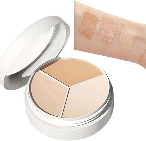 Concealer, Tri-Color Conc ealer Make Up,Full Cover Conc ealer Palette,Corrects Dark Circles Red Marks Scars,Full Cover Palette,Tri-Color Make Up (Concealer, 1)