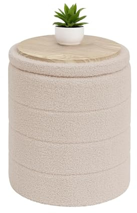 Bonlife Sitzhocker mit Stauraum, Klappbare Sitztruhe, Aufbewahrungsbox, Fußbank, Liebe, für Schlafzimmer Wohnzimmer Flur, Beige, 37x37x45 cm
