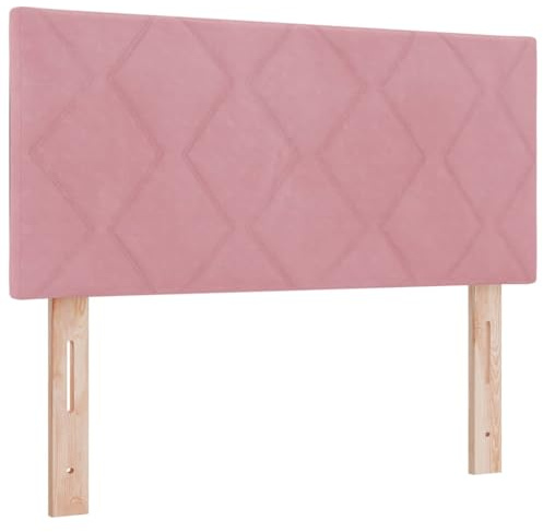 vidaXL Headboard Wall-mounted Geometric Manual Pink 100 cm Velvet, Modern, Height-Adjustable, Velvet Upholstered Headboard for Stylish Bedroom Decor, Contemporary Design, Space Saving Furniture