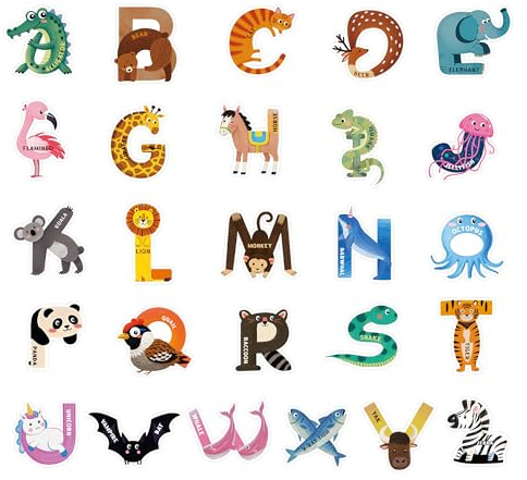 BIROYAL Magnetic Letters for Children, Large Fridge Magnets for Kids, Animals Alphabet Magnets for Fridge, Educational Spelling Learning Games Toys Include 26 Uppercase ABC for Baby Toddler Preschool