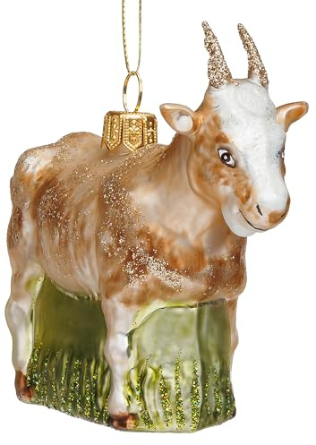 SIKORA Ziegenbock besondere Weihnachtskugel Glas Christbaumschmuck Deko Figur Weihnachten Anhänger Ornament - Meisterstücke - BS799