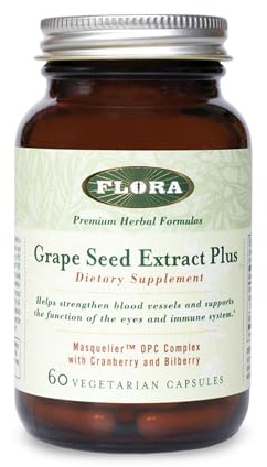 FloraHealth Grape Seed Extract Plus, OPC Complex, Bilberry, 60 Veg Caps