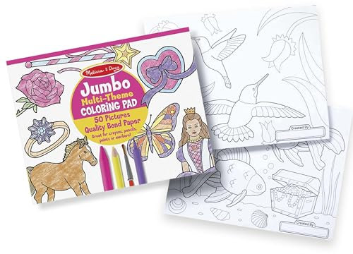 Melissa & Doug Riesenmalblock mit Pferden, Herzen, Blumen und mehr (50 Seiten)