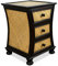 livasia Rattan Schrank – 43x43x60cm – Handgeschnitzter Nachttisch Holz aus Thailand mit Schubladen, Akazienholz, kleine Kommode im Landhausstil, geschwungen