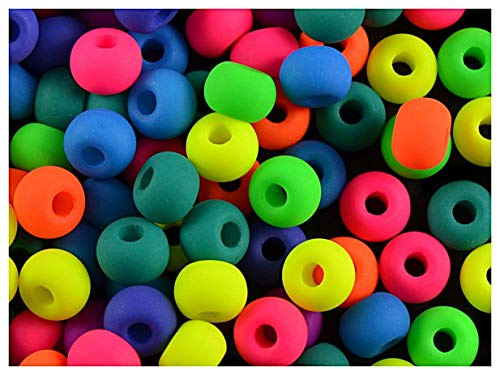 40 Stück Tschechische Glasperlen Gepresst ESTRELA NEON (UV aktiv) Bagel 5.5 mm Mix