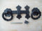 IRONMONGERY WORLD® Black Antique CAST Iron Fancy Twisted Garden GATE Door Ring Latch Handles Set